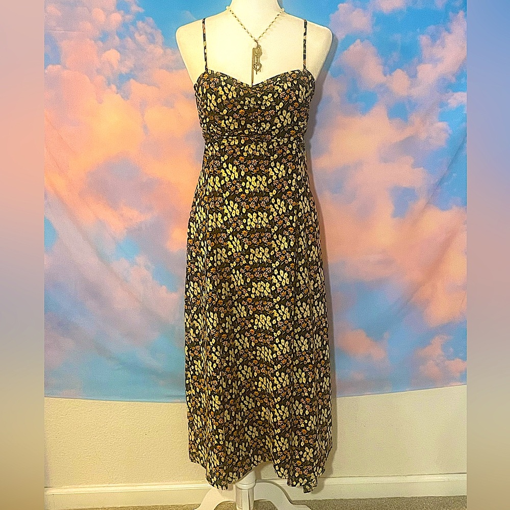 Beautiful Black Floral Maxi Sundress (Sz Medium)